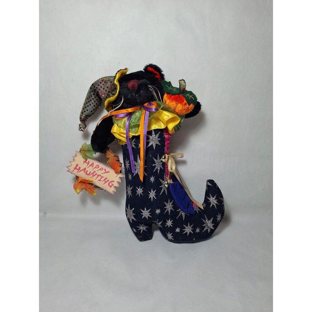 Vintage 16" Cat in Boot Indoor Halloween Plush Decor 2002